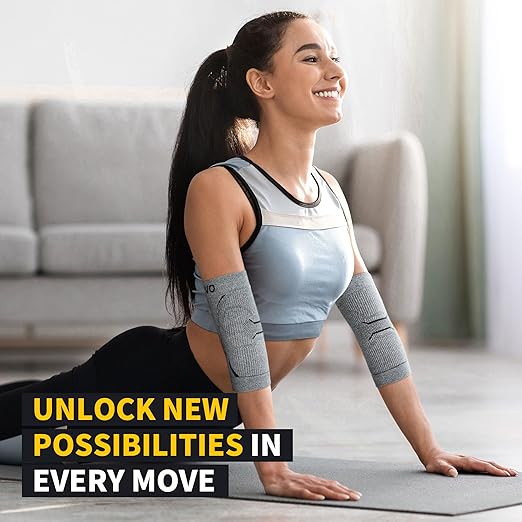 CAMBIVO 2 Pack Elbow Brace for Women and Men, Elbow Compression Sleeve for Tendonitis, Golf Elbow, Tennis Elbow, Arthritis, Bursitis, Weightlifting, and Basketball