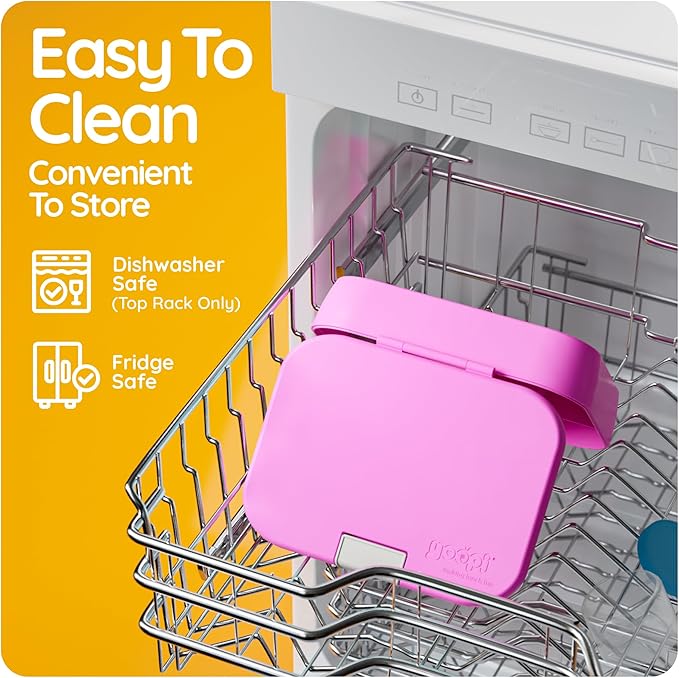 YOOPI Bento Box for Kids, Leak-Proof, BPA-Free School Bento Lunch Box Containers with Compartments. Online Healthy Meal Planning, Durable, Easy-Clean, Eco-Friendly Lunchbox for Girls (Pink).