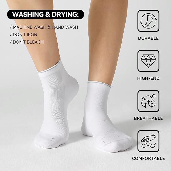 CS CELERSPORT 2/5 Pairs Ankle Compression Socks for Men and Women Running Athletic Socks