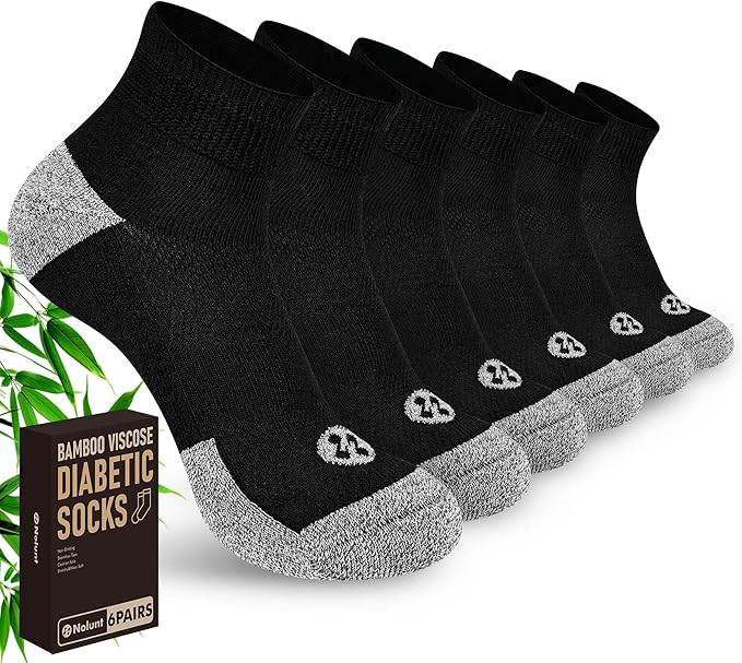Diabetic Socks for Men,6 Pairs Ankle Mens Diabetic Socks,Diabetic Neuropathy Socks for Men 9-12