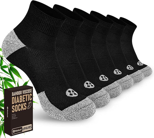 Diabetic Socks for Men,6 Pairs Ankle Mens Diabetic Socks,Diabetic Neuropathy Socks for Men 9-12