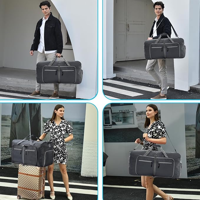 Felipe Varela Duffle Bag with Shoes Compartment and Adjustable Strap,Foldable Travel Duffel Bags for Men Women,Waterproof Duffel Bags