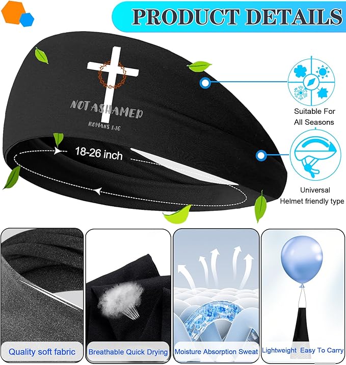 3pcs Sweat Bands Headbands Men Sport Headbands for Men Sweatbands Workout Headbands Women Cooling Skull Running Head Sweat Bands