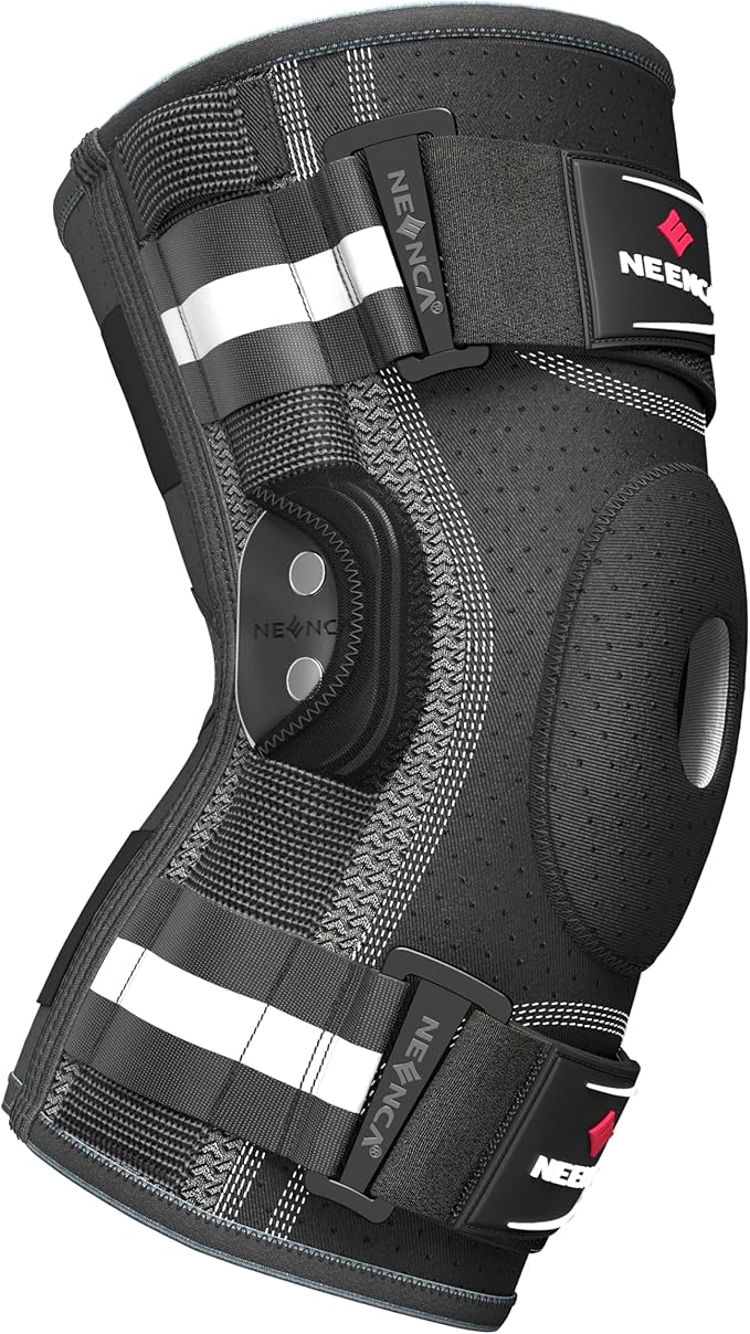 NEENCA Professional Knee Brace for Knee Pain, Hinged Knee Support with Removable Dual Side Stabilizers, Strong Stability for Joint Pain Relief, Arthritis, Meniscus Tear, ACL, PCL, MCL, Runner, Workout