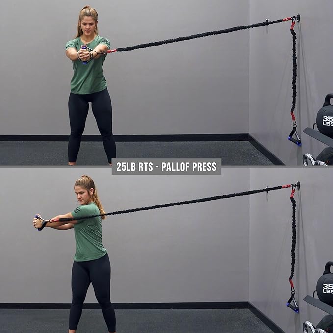 Valor Fitness Resistance Bands - 5lb to 25lbs - Carabiners Attached & 2 Bands per Weight Option with Handles– Sheath Covered - Strength Training New Compact 39" Design - Wall Door Rack Mount Options