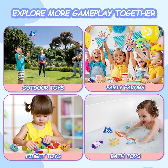 48 Pack Pop Fidget Toys Bulk 3D Stress Ball Toy, Party Favors for Birthday, Sensory Toys Bulk Squeeze Toys, Stress Relief, Easter Basket Stuffers, Classroom Prizes Stocking Stuffers for Adults Toddler