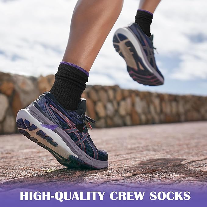 Gonii Women Socks Hiking Running Thick Cushion Athletic Crew Socks 5-Pair