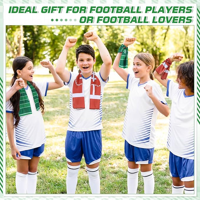 12 Pcs Sports Cooling Towels Baseball Basketball Softball 30 x 9 Inch Breathable Soccer Football Volleyball Microfiber Ice Towel Fast Drying for Party Favors Team Gift(Brown, Football)