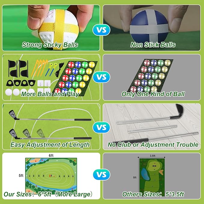 Golf Chipping Game, 50pcs Golf Set for Kids, Indoor Outdoor Golf Games for Kids & Adults, Family Fun Backyard Golf Practice Set Gifts for Birthdays & Holidays