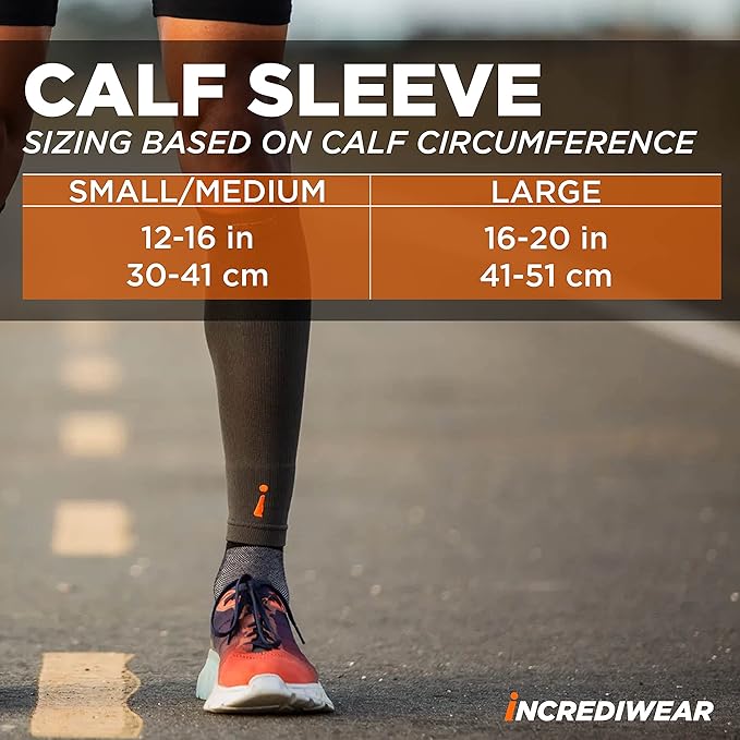 Incrediwear Calf Sleeve - Calf Sleeves for Men and Women to Help with Muscle Pain Relief, Shin Splints, and Muscle Recovery (Charcoal, S/M)