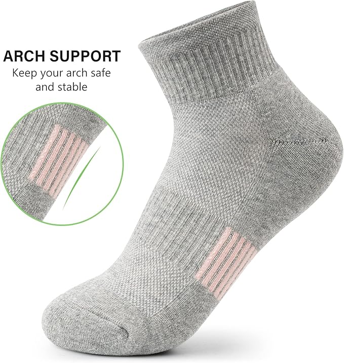 Gonii Ankle Socks Womens Athletic Thick Cushioned Running Hiking Low Cut 5-Pairs