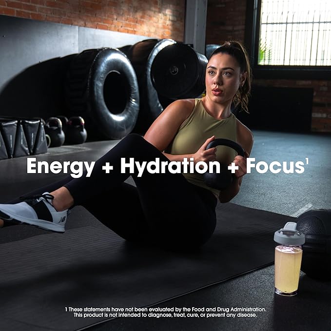 Optimum Nutrition Amino Energy Powder Plus Focus, with BCAA, Electrolytes, and Caffeine, Tropical Lemonade, 30 Servings (Packaging May Vary)