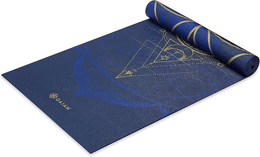 Gaiam Yoga Mat - Premium 6mm Print Reversible Extra Thick Non Slip Exercise & Fitness Mat for All Types of Yoga, Pilates & Floor Workouts (68" x 24" x 6mm Thick)