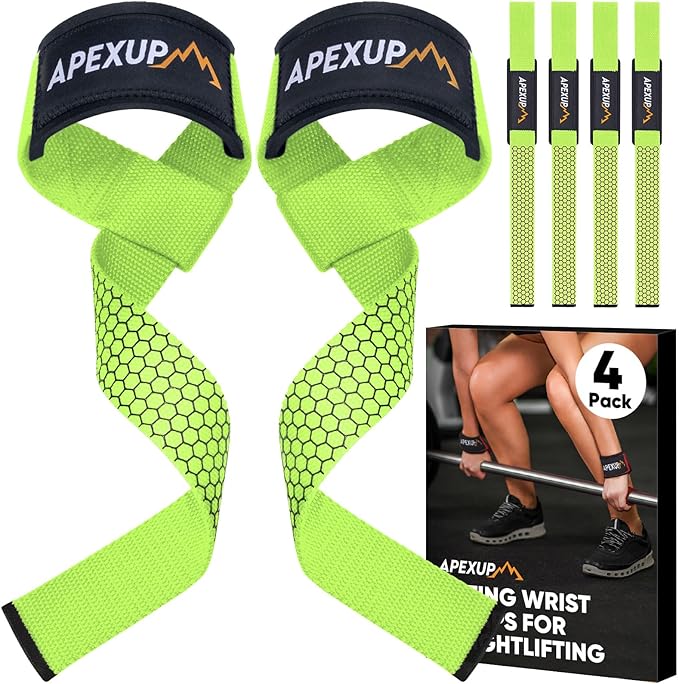 APEXUP Weight Lifting Straps for Weightlifting, Lifting Wrist Straps Gym, Deadlift Strap, Anti Slip Silicone Weightlifting Strap Men Women Powerlifting, Strength Training