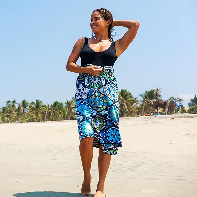 Elite Trend Quick Dry Towel Extra Large 78x35 Inch - Microfiber Beach Towel - Perfect for Beach, Travel, Swimming, Pool, Yoga, Hiking, Camping - Lightweight, Fast Drying, Compact for Adults (Artsy)