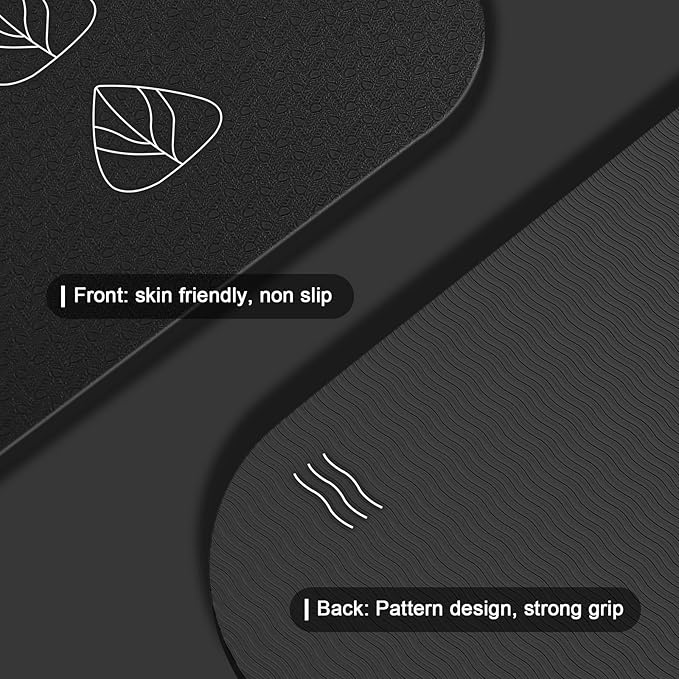 Foldable Yoga Mat 72" L x 32" W x 0.32 Inch Extra Thicked and Wided, Folding Yoga Mat for Travel with Canvas Carrying Bag, Non-Slip TPE Exercise Pilates Mat