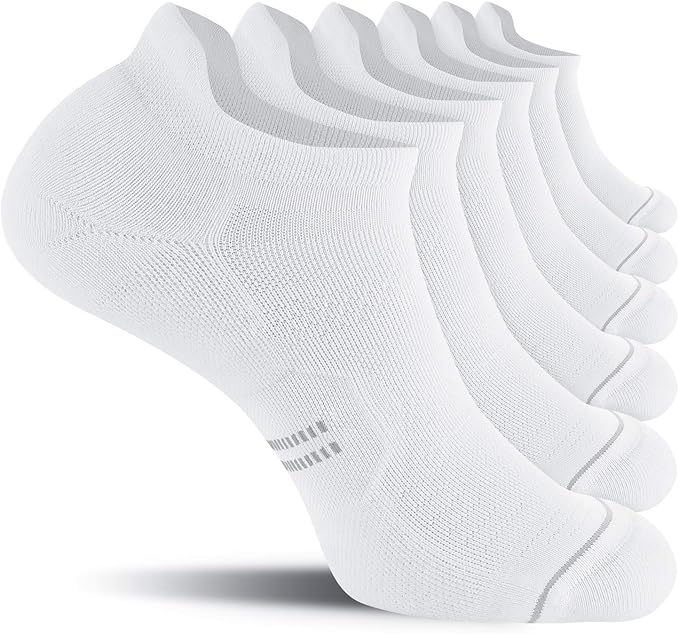 CS CELERSPORT 6 Pack Men's Running Ankle Socks with Cushion, Low Cut Athletic Sport Tab Socks