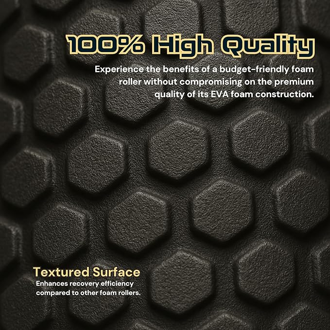 Fitizen Foam Roller – Muscle Massage Rehab Stiff Back Pain Physical Therapy Deep Tissue Firm Exercise Equipment Home Gym Stress Yoga Pilates for The Fit Citizen by FitNation