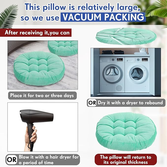 Jerify Floor Pillow Cushions 22 x 22 Inch Round Square Large Meditation Floor Pillow for Classroom Adult Meditation Picnic Party Cushion for Seating Gift Christmas(Round,Colorful,4 Pcs)