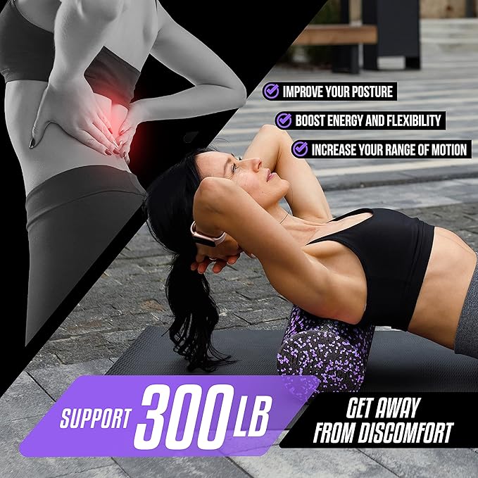 Yes4All High-Density EPP Round Back Roller Foam, Exercise Foam Roller for Yoga, Pilates & Stretching - 12, 18, 24, 36 inch