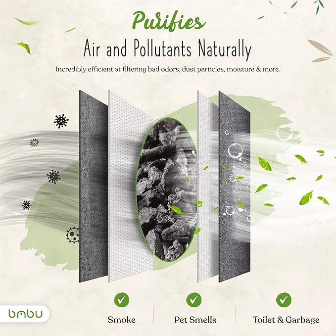 1000g Large Bamboo Charcoal Air Purifier Bag - Car Deodorizer Freshener - Remove Odor and Control Moisture in Your RV, Camper, SUV, Truck, Closet, Mobile Home, Storage - Non fragrant 1kg