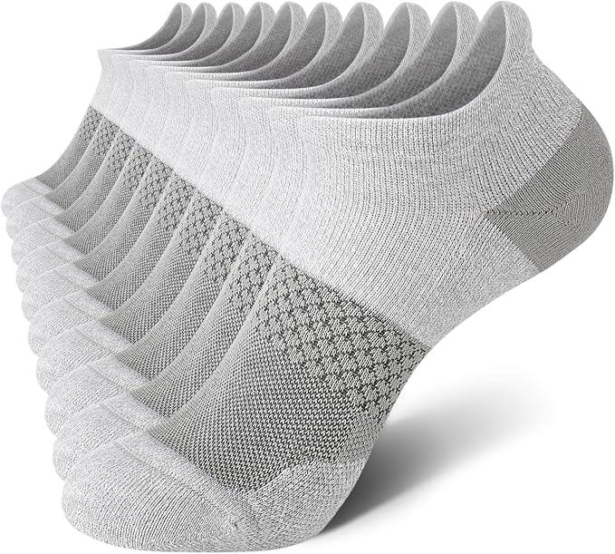 CS CELERSPORT 5 Pairs Women's Ankle Running Socks Cushioned Athletic Sport Socks with Tab