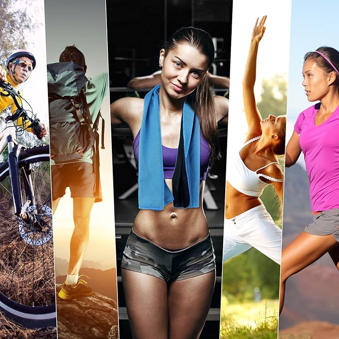 Cooling Towel 20 Pack (40"x12") Ice Towels, 160GSM Soft Breathable, Super Absorbent, Quick Cold Towel, for Bowling, Yoga, Travel, Camping, Golf, Football, Hiking, Outdoor Work