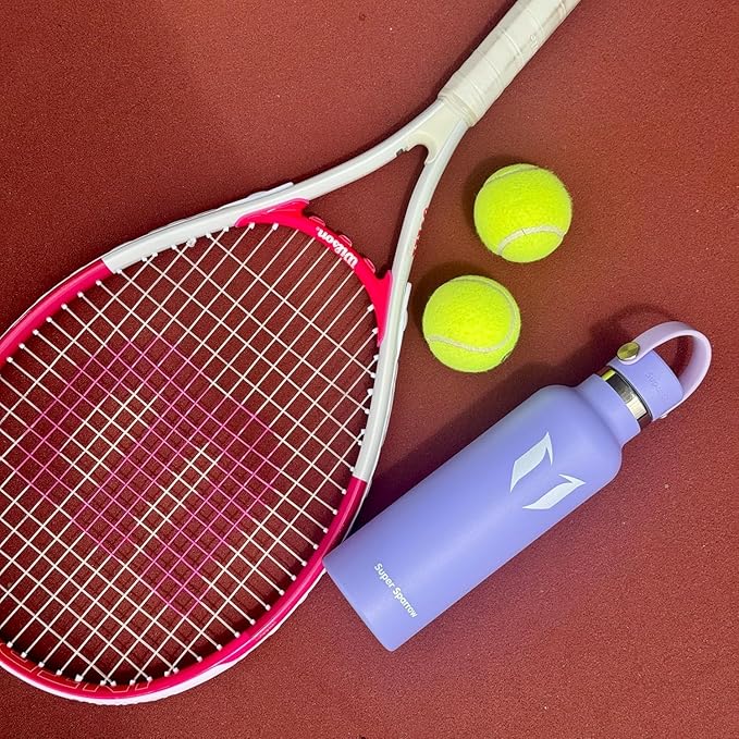 Super Sparrow Insulated Water Bottle - 17 Oz / 25 Oz / 32 Oz - Standard Mouth FlipFlow Flask - BPA Free, Leak Proof Drink Bottle- Ergonomic Straw Water Bottles for Work, Gym, Travel, Sports