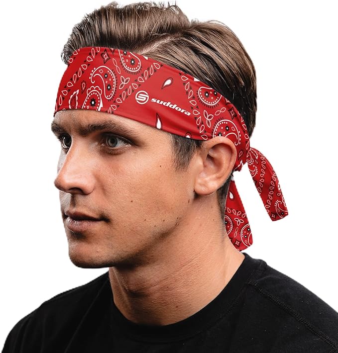Suddora Paisley Print Bandana Headband, Multi-sport Boho Style Bandana, Non-slip Fabric, Unisex Head Accessory for Bikers