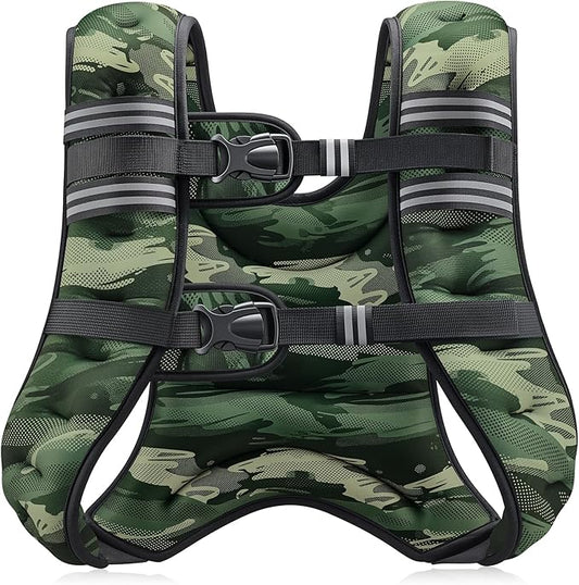 ZELUS Weighted Vest, 6lb/8lb/12lb/16lb/20lb/25lb/30lb Weight Vest with Reflective Stripe for Workout, Strength Training, Running, Fitness, Muscle Building, Weight Loss, Weightlifting