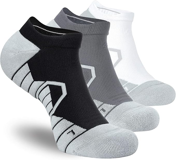 Hylaea Athletic Running Socks Cushion Padded Moisture Wicking Low Cut