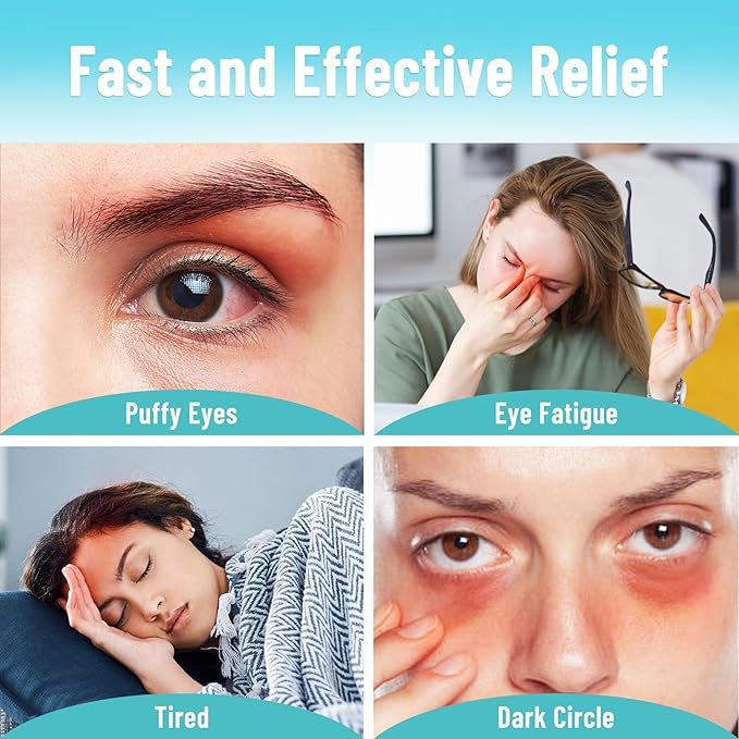 3D Gel Cooling Eye Mask, Weighted Eye mask for Sleeping, 3D Contoured Cup No Pressure Night Blindfold Sleep Mask, Ice Cold Pack Eyes Cold Compress for Puffy Eyes, Dark Circle, Light Blue