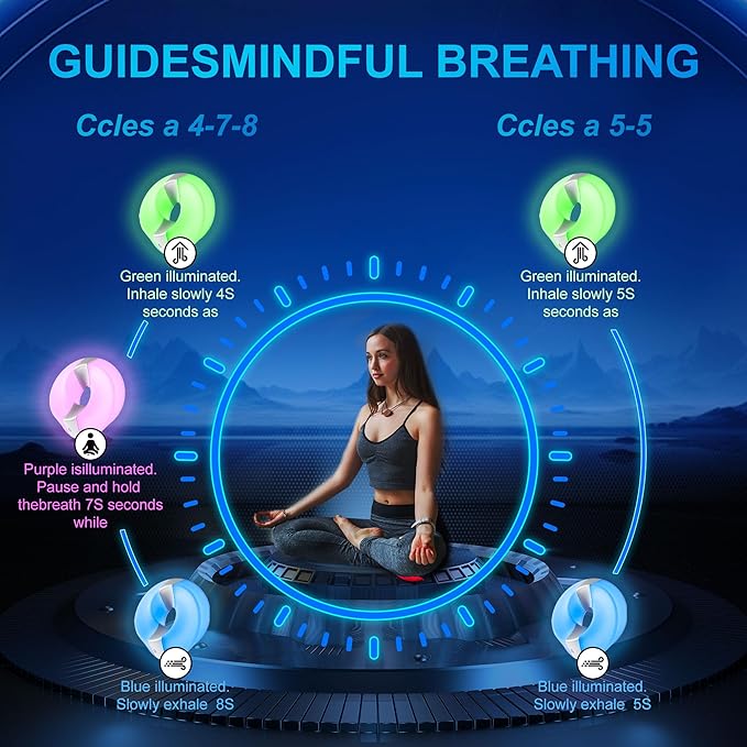 Mindfulness Gifts,Guided Visual Meditation Breathing Tool, Stress Relief Gifts for Women & Night Light for Anxiety Relief,Sleep Aid Device,Self Care Relaxation Gifts for Women Men Kids