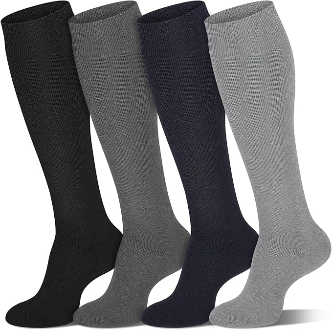 Iseasoo Warm Knee High Socks for Women & Men - Thick Thermal Cotton Boot Socks, Non-Slip Winter Hosiery for Ski & Hiking