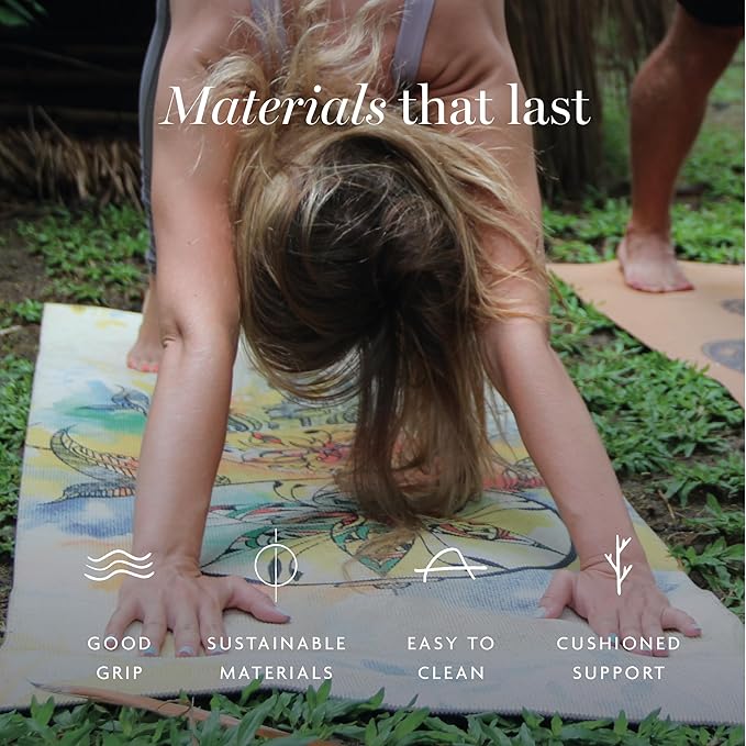 TPE Yoga Mat - Artist Designed, Premium eco friendly mats, Non Slip, Non toxic, Great For Regular & Hot Yoga, Pilates and Workouts (72 inch x 24 inch x 6mm thick)