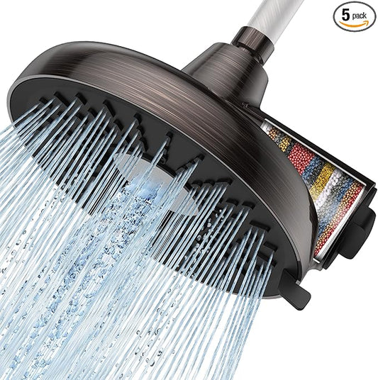 Filtered Shower Head- 8 Inches High Pressure Fixed Rain Showerhead with Filter - filtro para ducha de baño (Luxurious ORB)