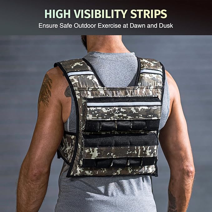 ZELUS 23lb|45lb Weighted Vest with Iron Weights for Exercise, Adjustable Weight Vest for Men, Workout Vest for Home Workouts Cardio Strength Training Weight Loss