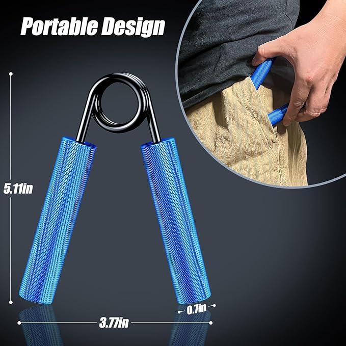 Grip Strength Trainer 4 Pack,50LB-200LB Metal Hand Grip Strengthener,Non-Slip Heavy-Duty Forearm Exerciser,Hand Gripper for Muscle Building and Hand Rehabilitation Exercising