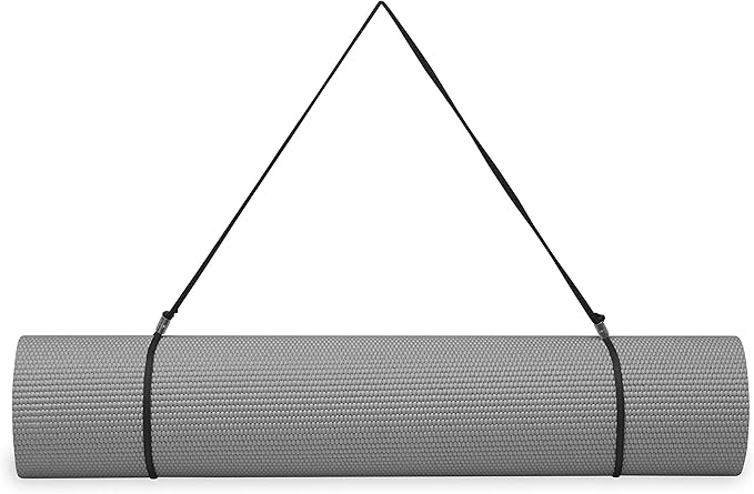 Gaiam Essentials Thick and Thin Yoga Mat Fitness & Exercise Mat with Easy-Cinch Carrier Strap