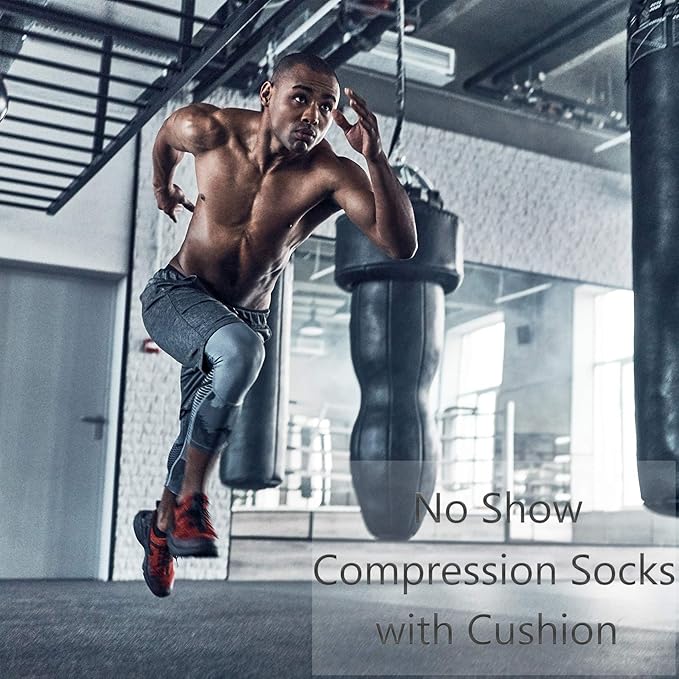 CWVLC No Show Sports Compression Socks for Men Women with Cushion (4/8 Pairs)