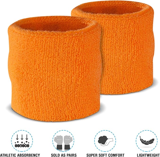 Suddora Sweatbands Set, Moisture Wicking 2 Wristbands and 1 Headband, Breathable Terry Cloth Athletic Bands for Basketball, Tennis, Yoga, Gym, Sweat Bands for Costumes and Cosplay