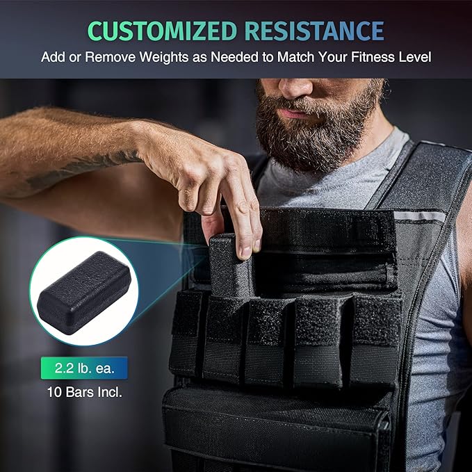 ZELUS 23lb|45lb Weighted Vest with Iron Weights for Exercise, Adjustable Weight Vest for Men, Workout Vest for Home Workouts Cardio Strength Training Weight Loss