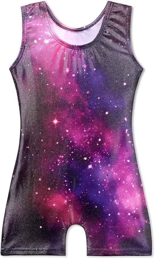 EQSJIU Leotards for Girls Gymnastics Sleeveless Sparkly Toddler Tumbling Outfits Dance Clothes Biketards for Kids 1-10 Years