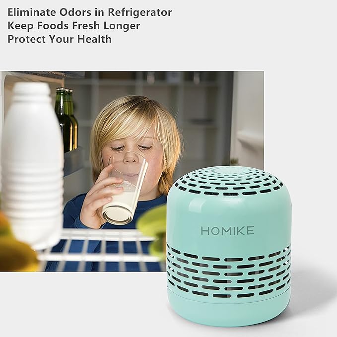 HOMIKE Refrigerator Deodorizer, Odor Eliminator,Last up to 10 Years for Car,Closet,Shoes Cabinet,Fridge and Freezer,Outperforms Baking Soda and Activated Carbon (Green)