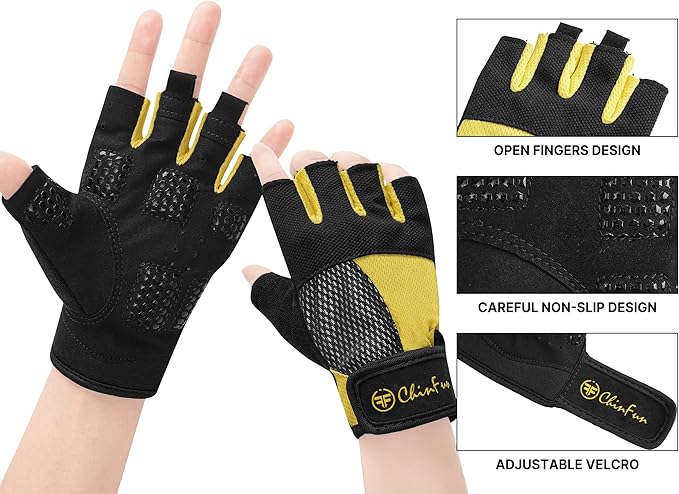 Kayaking Gloves 3/4 Finger - Provide Cushioning and Protection, with Resistant Palm and Grip, Easy to Take on and Off, Perfect for Diving, Sailing, Kayaking - Men, Women, Youth