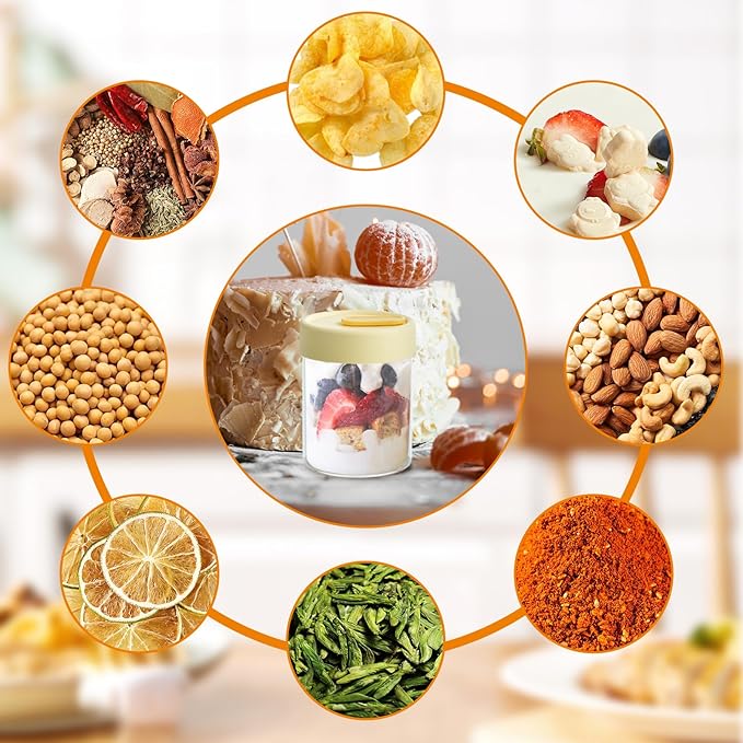 13.5oz Overnight Oats Containers with Lids, Glass Jar with Lid, Overnight Oats Jars, Meal Prep Jars for Yogurt Oats Parfait Chia Pudding Cereal Snacks (12PCS)