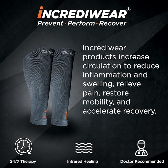 Incrediwear Calf Sleeve - Calf Sleeves for Men and Women to Help with Muscle Pain Relief, Shin Splints, and Muscle Recovery (Charcoal, S/M)