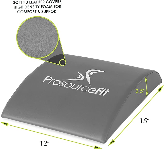ProsourceFit Abdominal AB Mat 15" x 12" High Density Core Trainer, Black/Yellow