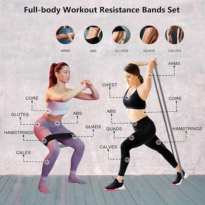Fabric Resistance Bands for Working Out, 3 and 4 Levels Booty Bands Long Resistance Bands for Women and Men | Elastic Bands for Exercise Bands Resistance Workout Bands Resistance