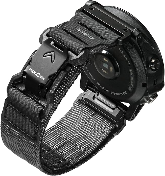 bitplay QuickFit Watch Band 22mm / 26mm – Magnetic Fidlock Buckle, Reinforced Nylon & Hypalon Strap, Compatible with Garmin Forerunner, Instinct, Quatix Series